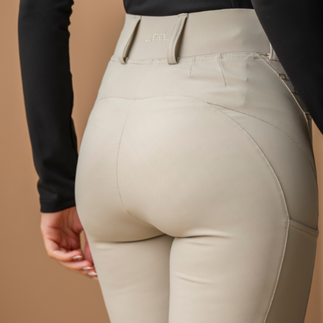 Alessandro Albanese Fina Knee Grip Brushed Hybrid Breech #colour_core-beige