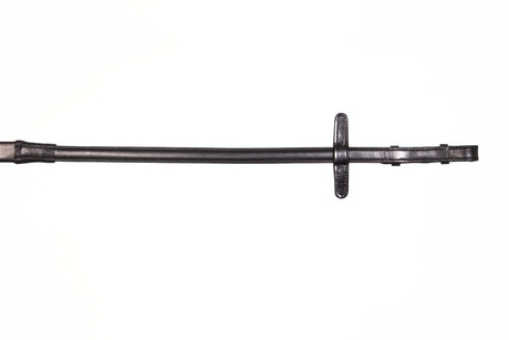 Henry James Large Pimple Hybrid Rubber Reins With Leather Stoppers #colour_black