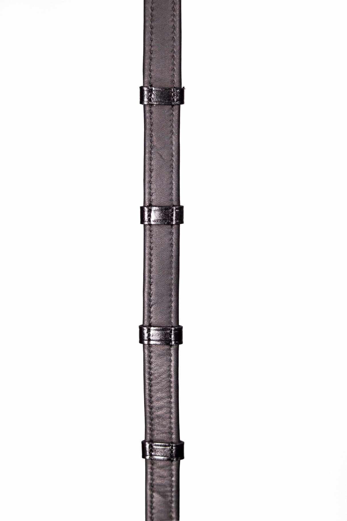 Henry James Calfskin Supergrip Reins With Stoppers #colour_black