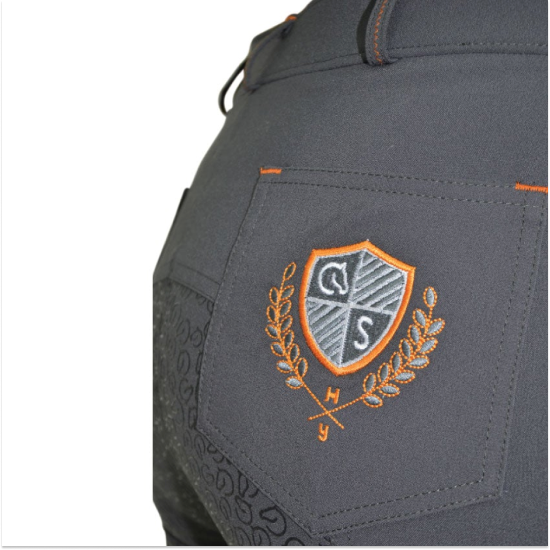 Coldstream Learmouth Ladies Breeches #colour_clementine-orange-gargoyle-grey