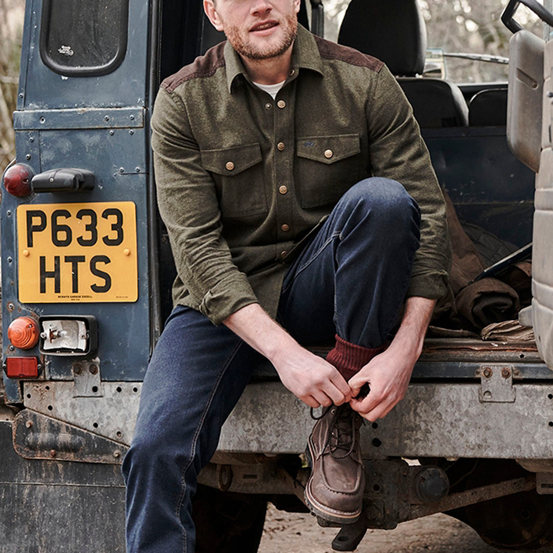 Hoggs of Fife Dunvegan Men's Flannel Shirt #colour_loden