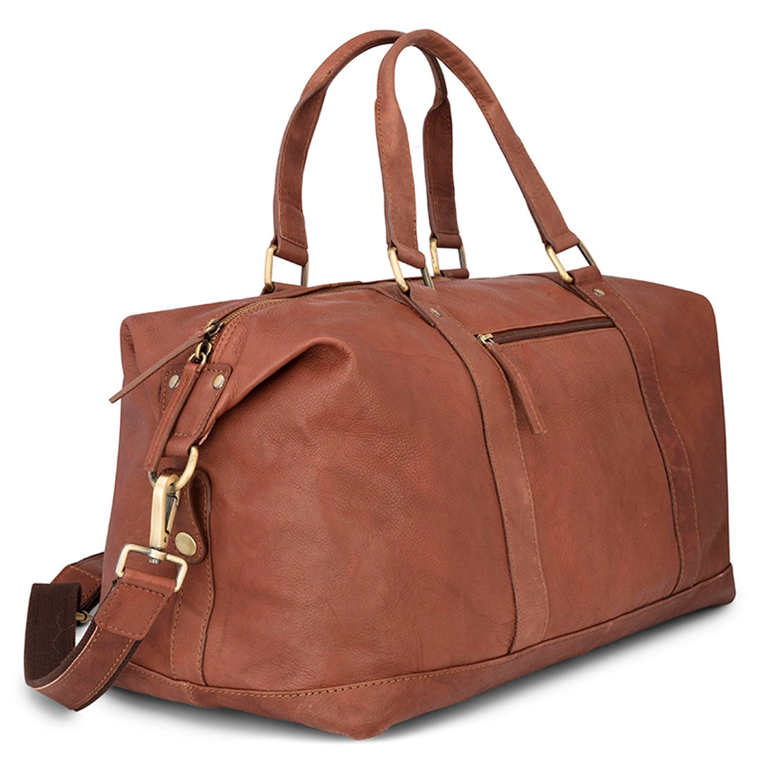 Hoggs of Fife Monarch Leather Carryon Holdall#colour_hazelnut
