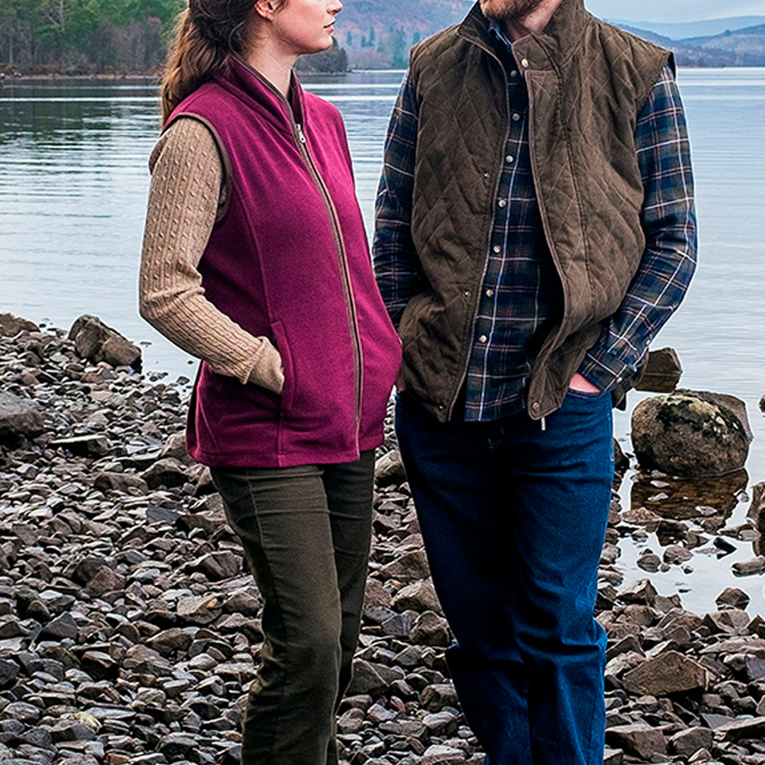 Hoggs of Fife Stenton Ladies Fleece Gilet #colour_merlot