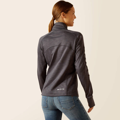 Ariat Women's Tek Team 1/2 Zip Sweatshirt - Navy Heather - Ebony Grey