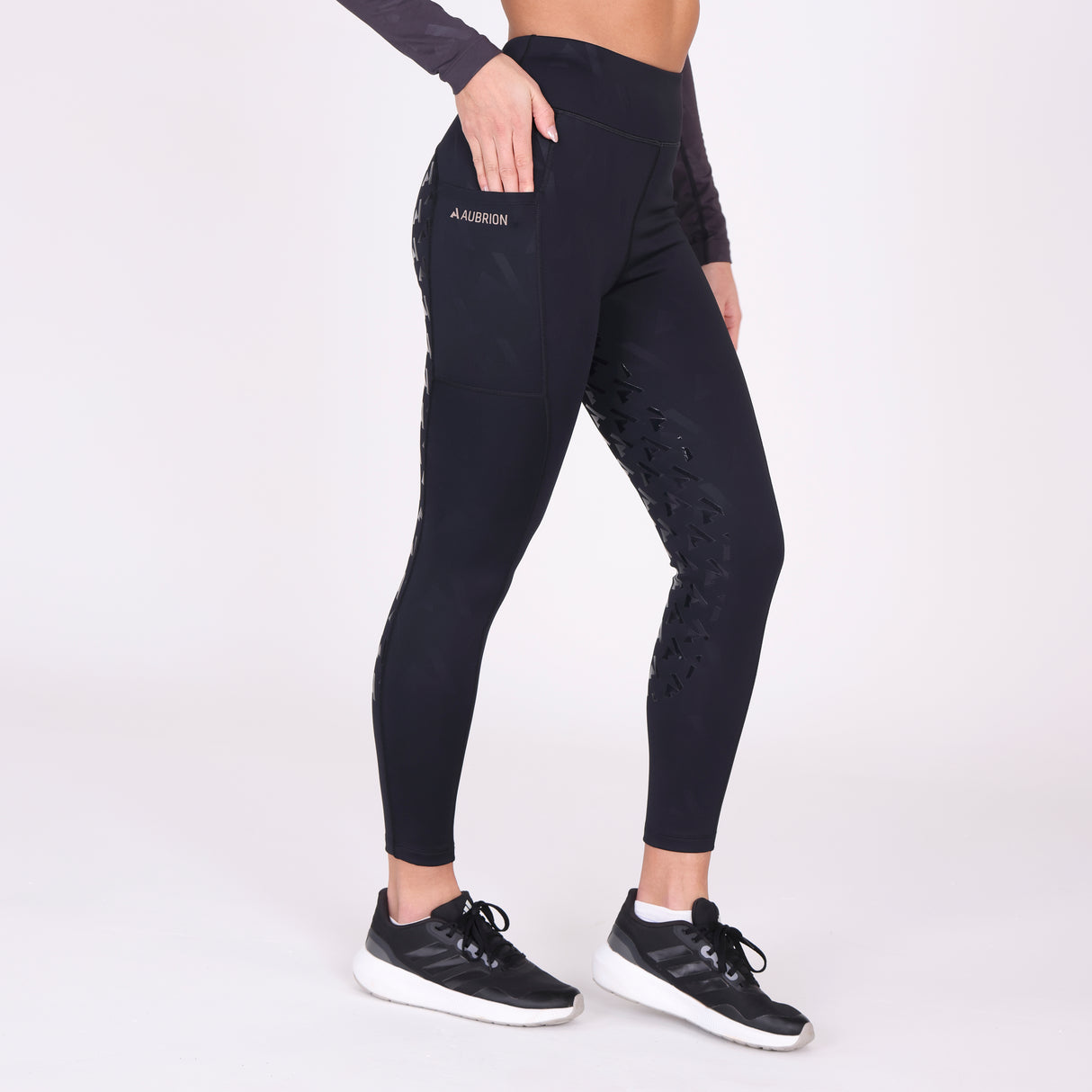 Shires Aubrion Ladies React Winter Riding Tights #colour_shadow