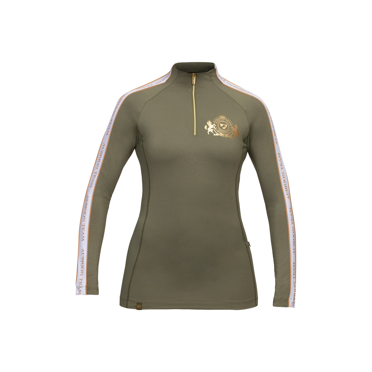 Shires Aubrion Ladies Team Long Sleeve Base Layer #colour_moss