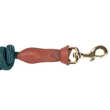 Shires Velociti Lusso Leather Lead Rope #colour_green