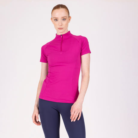 Shires Aubrion Ladies React Short Sleeve Base Layer #colour_fuchsia