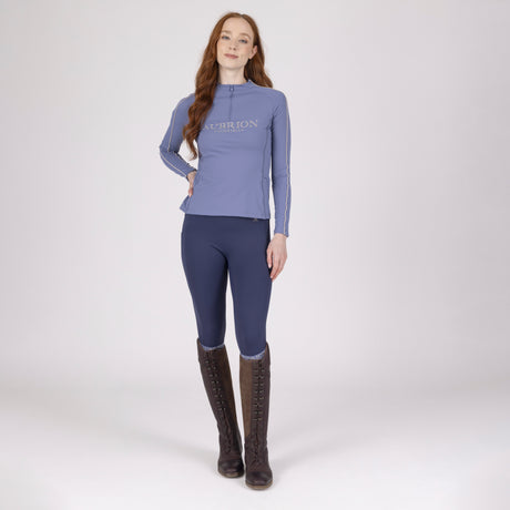 Shires Aubrion Equestrian Long Sleeve Base Layer #colour_storm