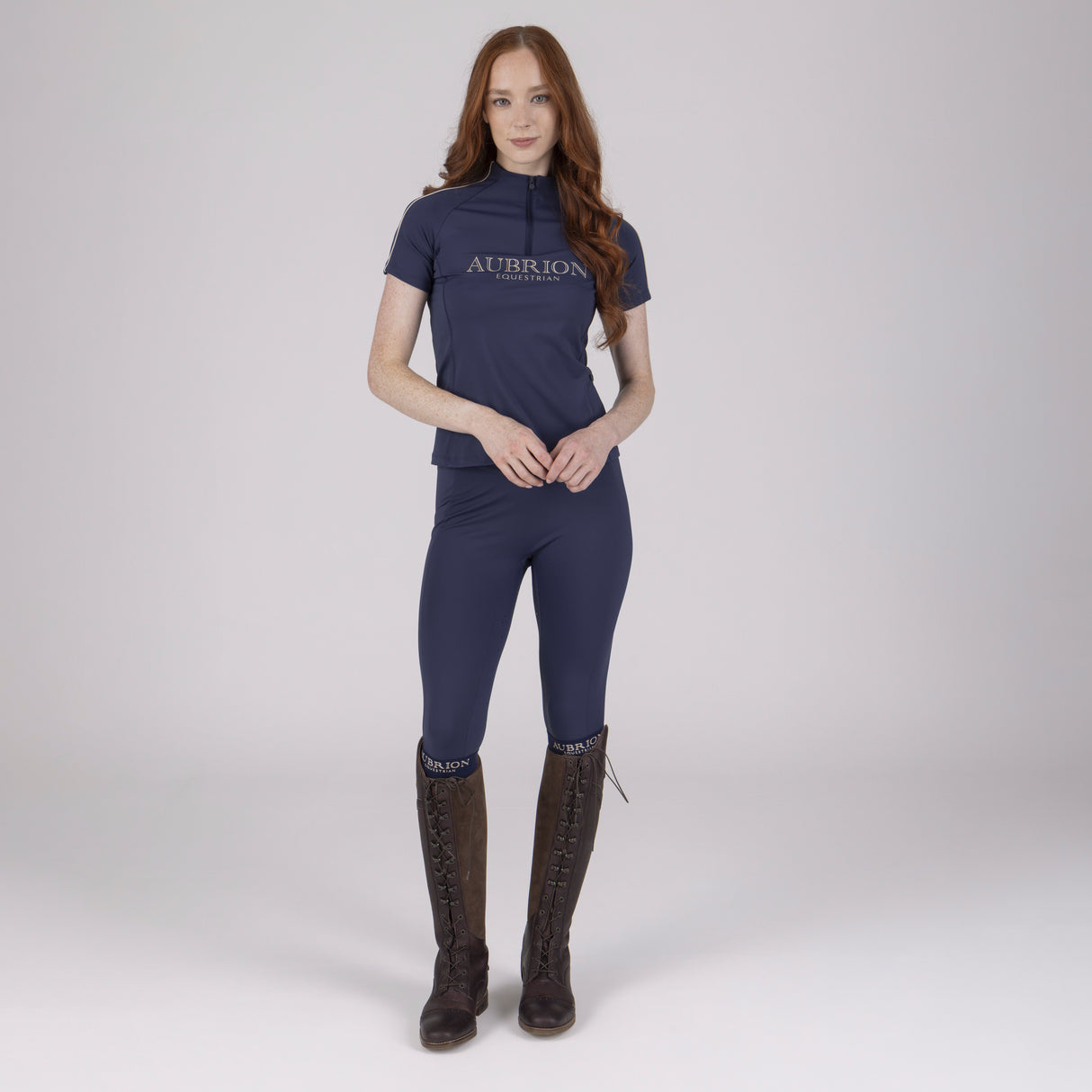 Shires Aubrion Equestrian Riding Tights #colour_midnight