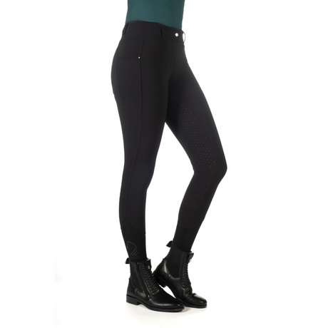 HKM Women's Silicone Full Seat Breeches -Livigno- #colour_black