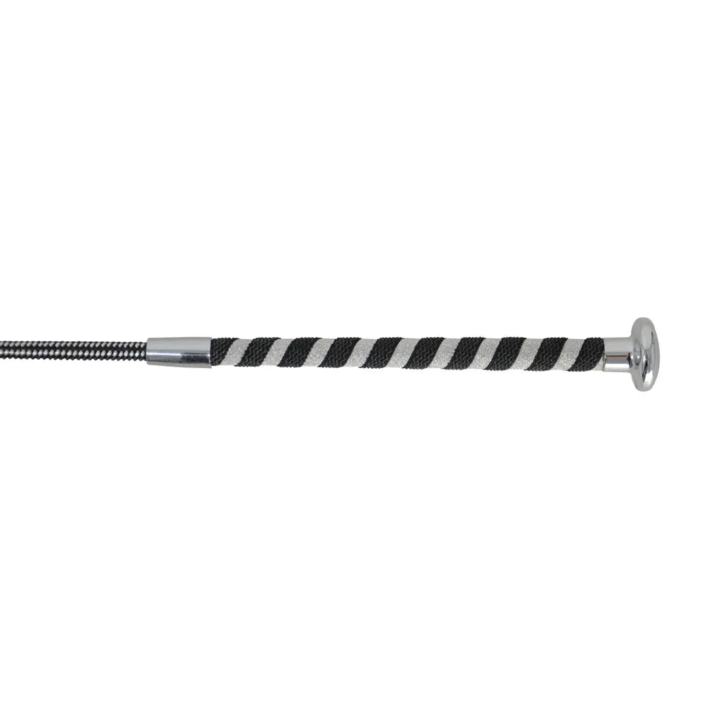 HySCHOOL Pirouette Schooling Whip #colour_silver-glitter-black