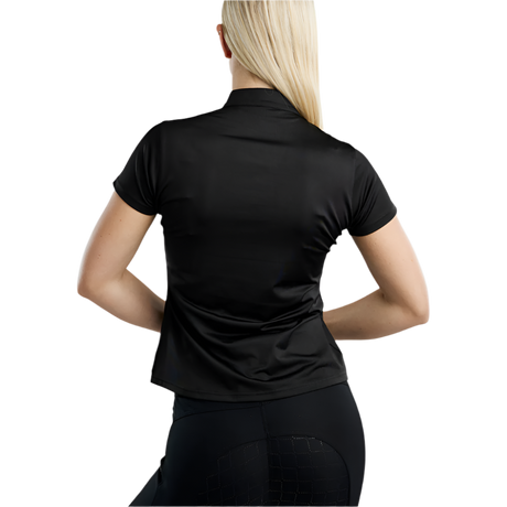 Montar MoBriella Short Sleeved Training Shirt with Gun Metal Crystals #colour_black