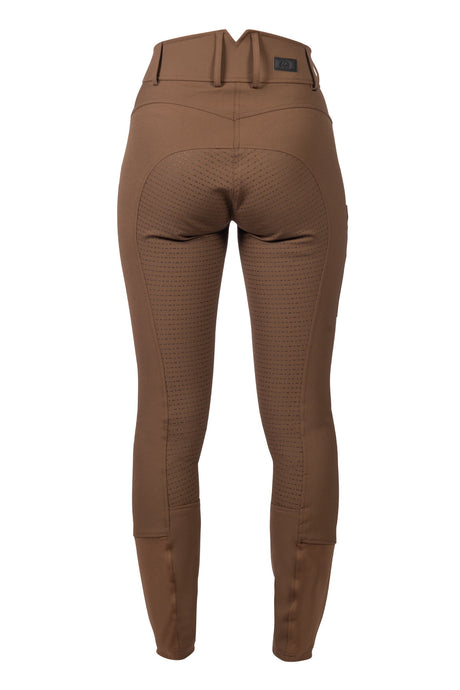 HKM Children's Silicone Full Seat Riding Breeches -Lia High Waist- #colour_brown