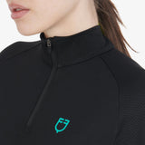 Equestro Women's Slim Fit Long Sleeve Base Layer #colour_black