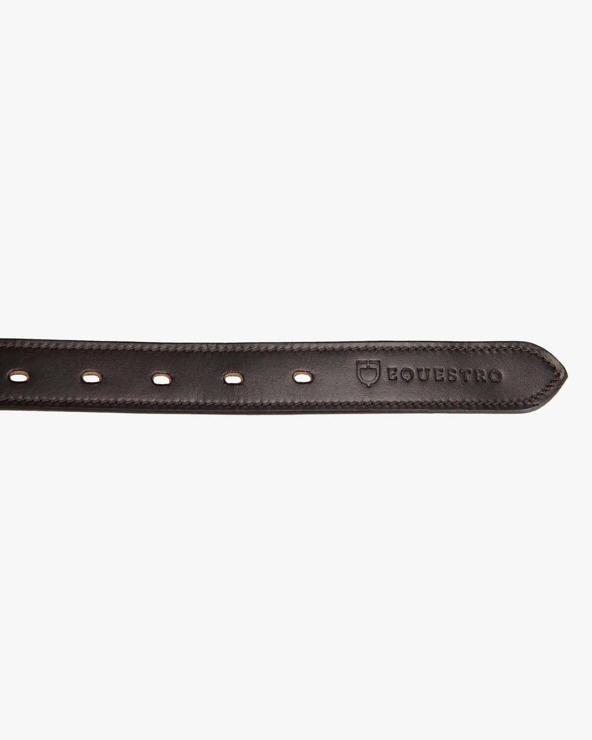 Equestro Leather Belt With Silver Clincher #colour_brown-gold