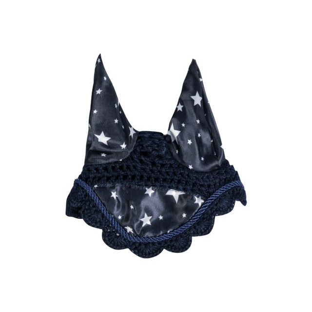 HKM Ear Bonnet -Hobby Horsing Print- #colour_navy-blue-with-stars-design