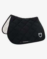 Jumping saddle pad with embroidered logo black line edition - BLACK