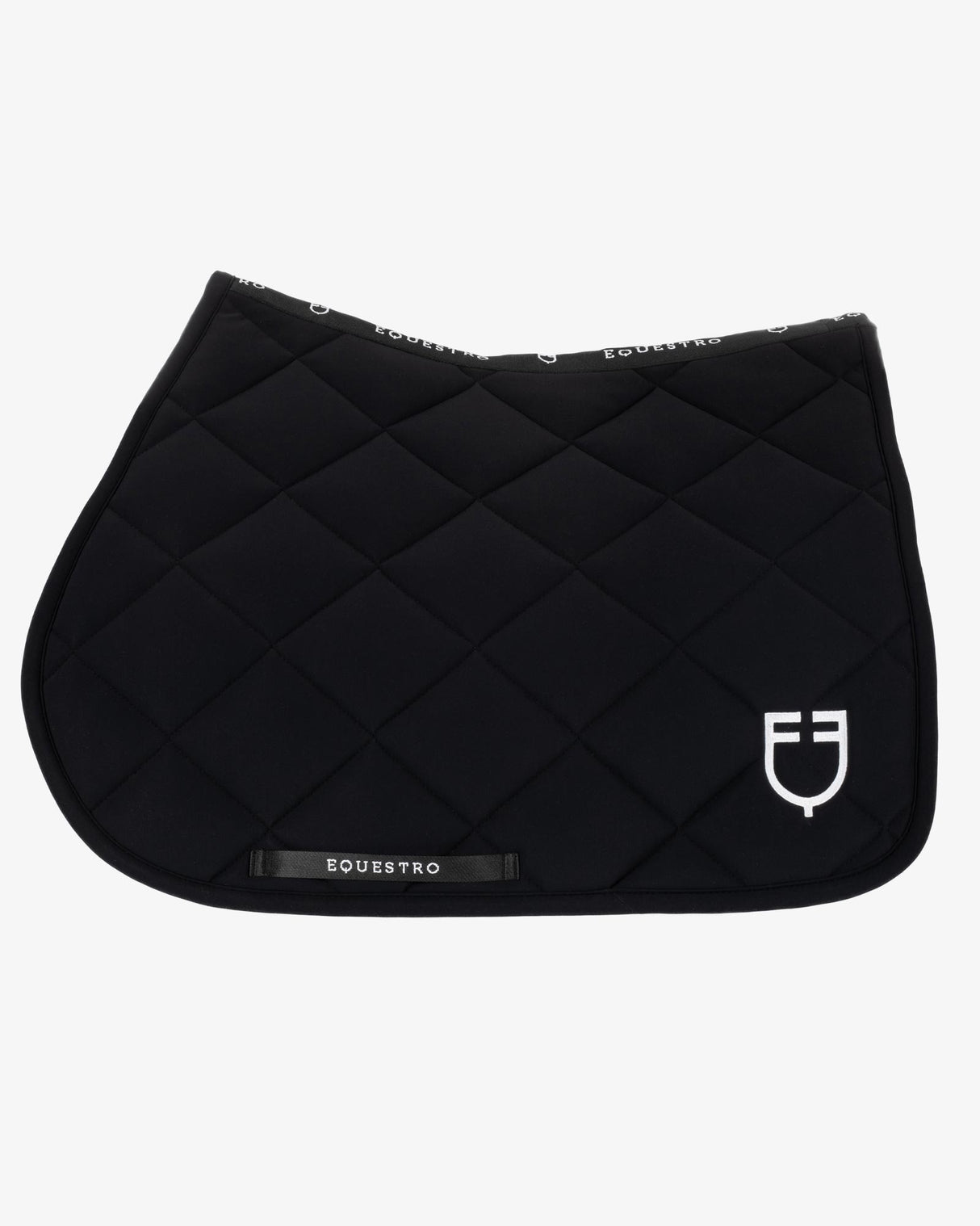 Jumping saddle pad with embroidered logo black line edition - BLACK