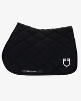Jumping saddle pad with embroidered logo black line edition - BLACK