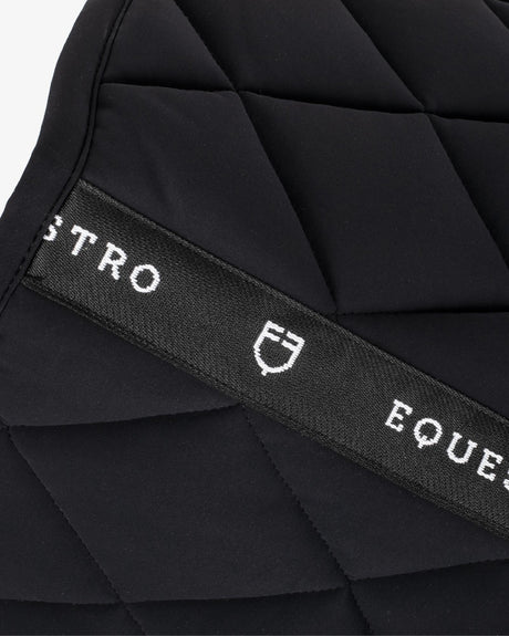 Jumping saddle pad with embroidered logo black line edition - BLACK
