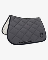 Jumping saddle pad with embroidered logo black line edition - ASPHALT