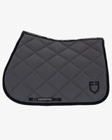 Jumping saddle pad with embroidered logo black line edition - ASPHALT