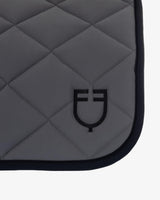 Jumping saddle pad with embroidered logo black line edition - ASPHALT