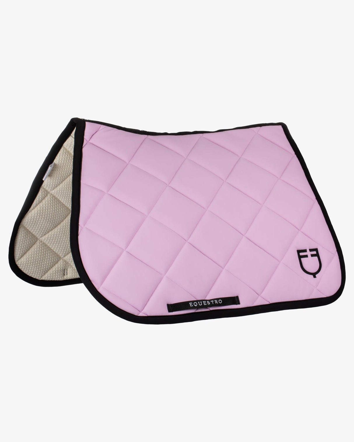 Jumping saddle pad with embroidered logo black line edition - ORCHID BOUQUET