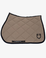 Jumping saddle pad with embroidered logo black line edition - WALNUT