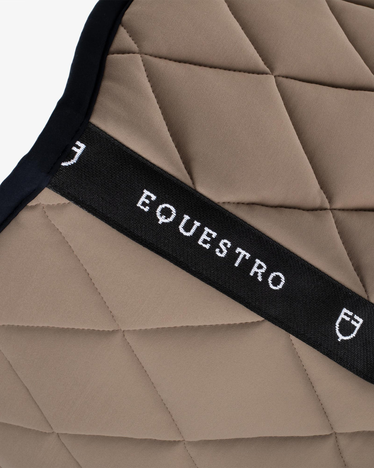 Jumping saddle pad with embroidered logo black line edition - WALNUT
