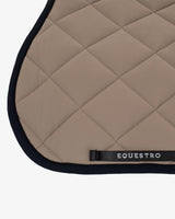 Jumping saddle pad with embroidered logo black line edition - WALNUT