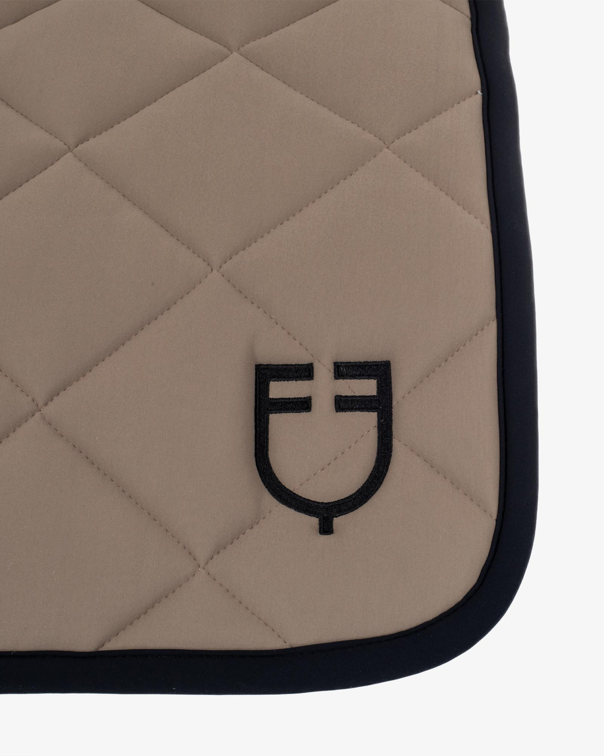 Jumping saddle pad with embroidered logo black line edition - WALNUT