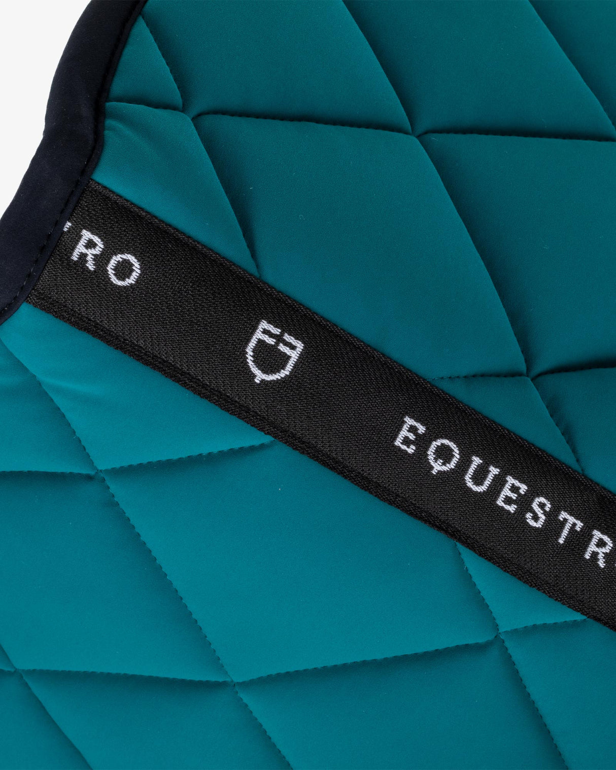 Jumping saddle pad with embroidered logo black line edition - PETROL