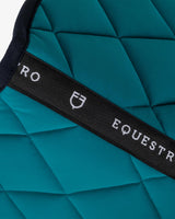Jumping saddle pad with embroidered logo black line edition - PETROL