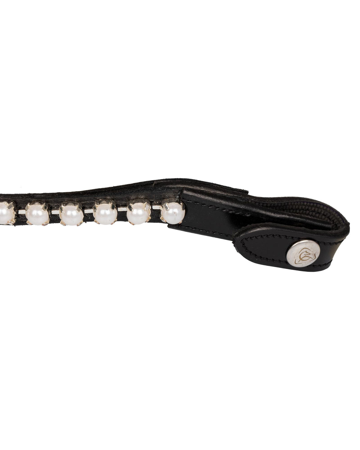 Acavallo Browband Calfskin & Pearls #colour_black-white