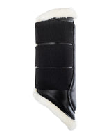 Acavallo Hind Brushing Boots Faux Sheepskin & Triple Hook-And-Loop Closure #colour_black