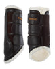 Acavallo Hind Brushing Boots Faux Sheepskin & Triple Hook-And-Loop Closure #colour_brown
