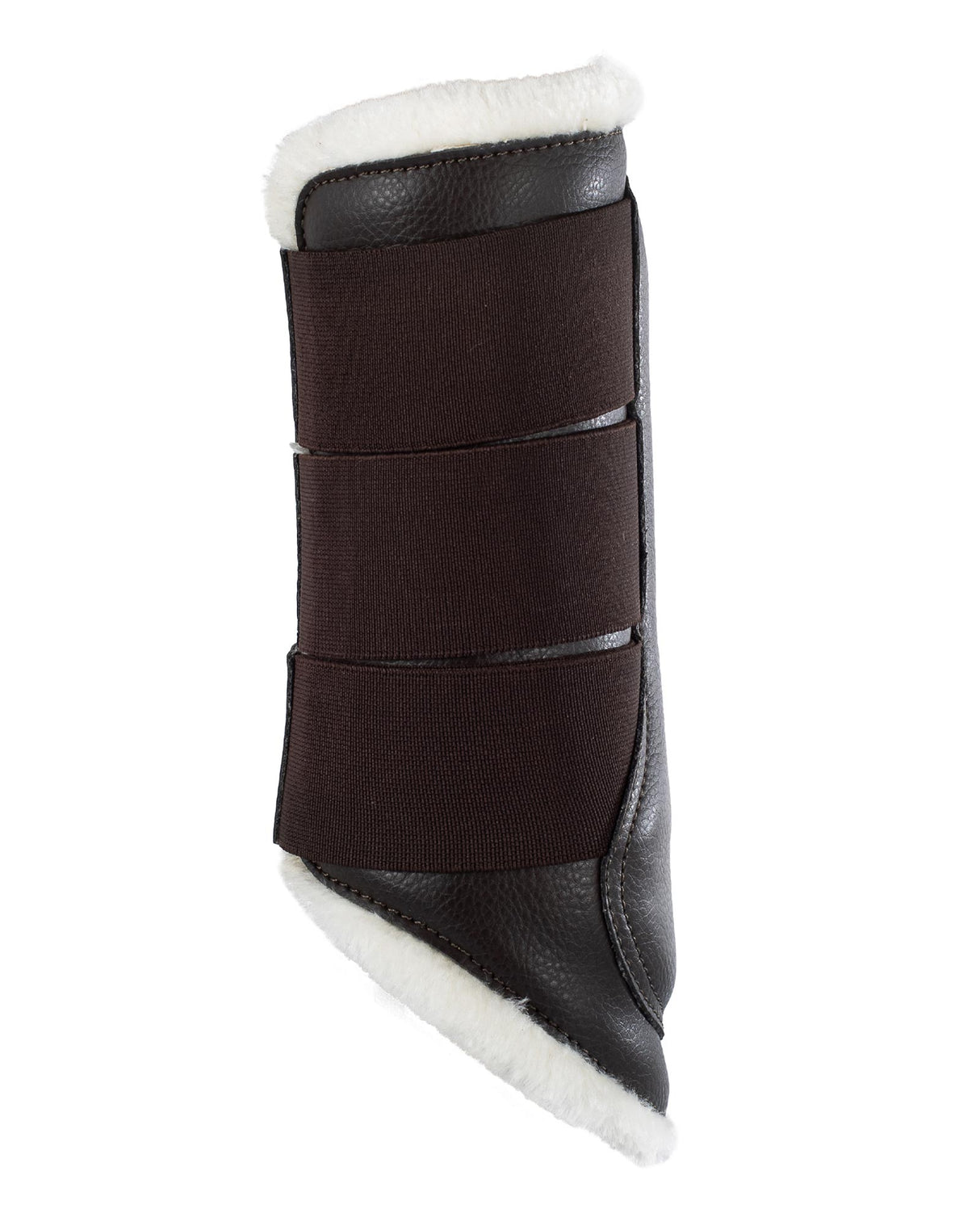 Acavallo Hind Brushing Boots Faux Sheepskin & Triple Hook-And-Loop Closure #colour_brown