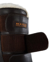 Acavallo Hind Brushing Boots Faux Sheepskin & Triple Hook-And-Loop Closure #colour_brown