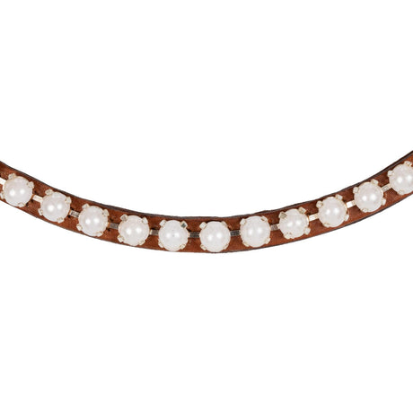 Acavallo Browband Calfskin & Pearls #colour_cognac-white