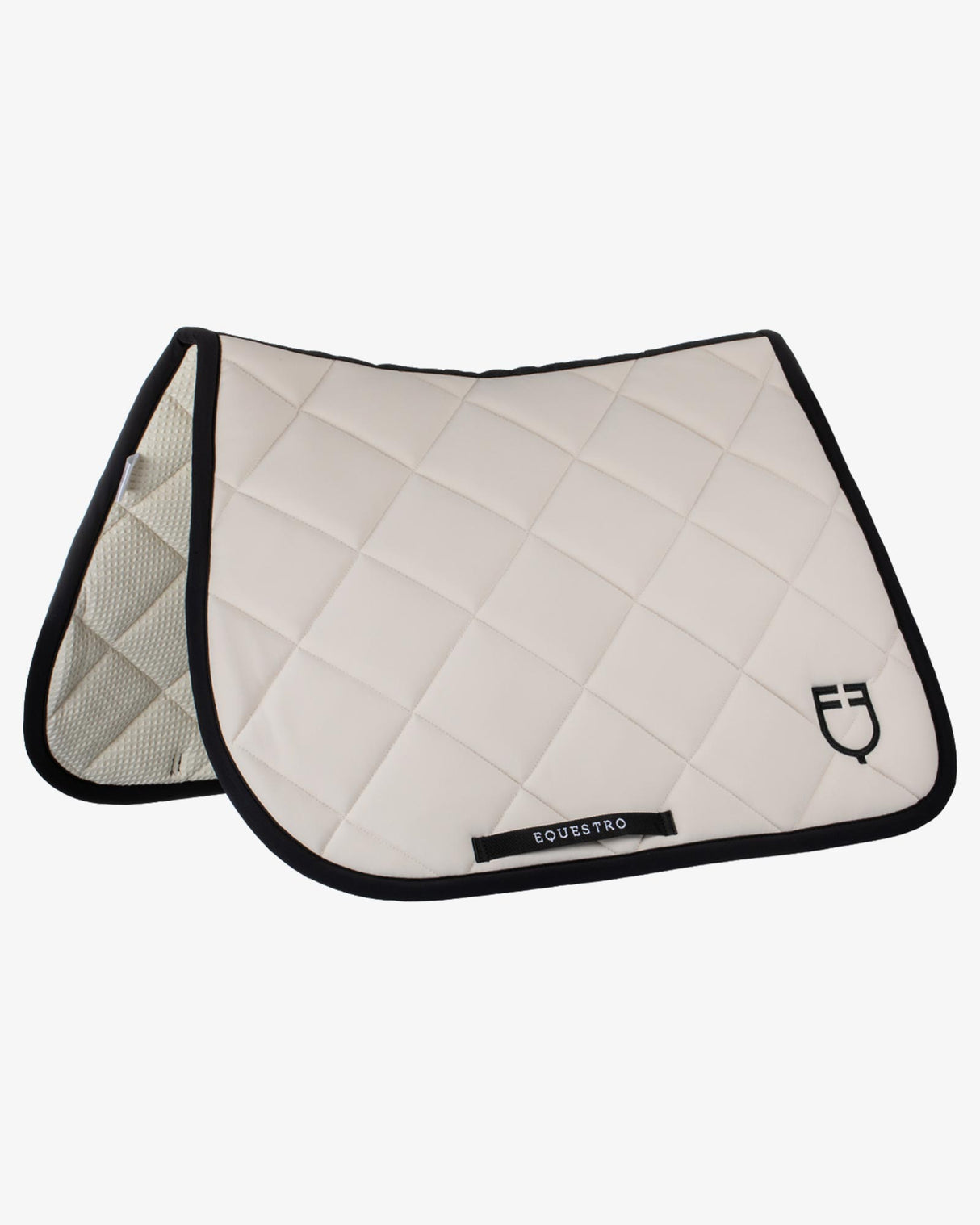 Jumping saddle pad with embroidered logo black line edition - BEIGE
