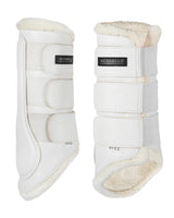 Acavallo Hind Brushing Boots Faux Sheepskin & Triple Hook-And-Loop Closure #colour_white