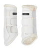 Acavallo Hind Brushing Boots Faux Sheepskin & Triple Hook-And-Loop Closure #colour_white