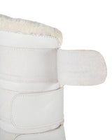 Acavallo Hind Brushing Boots Faux Sheepskin & Triple Hook-And-Loop Closure #colour_white
