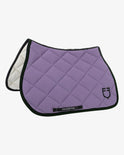 Jumping saddle pad with embroidered logo black line edition - DAHLIA PURPLE