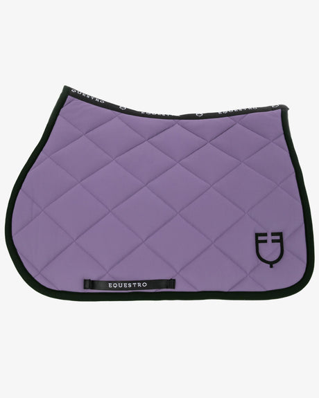 Jumping saddle pad with embroidered logo black line edition - DAHLIA PURPLE