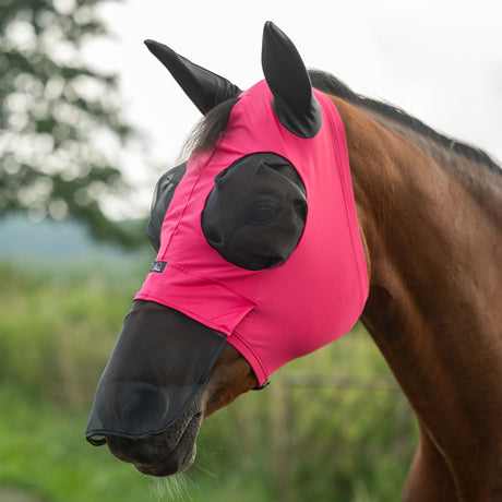 HKM Anti-Fly Mask -Elastic- with Nose #colour_magenta