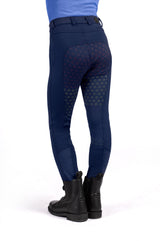 HKM Children's Silicone Full Seat Riding Breeches -Mia- #colour_deep-blue