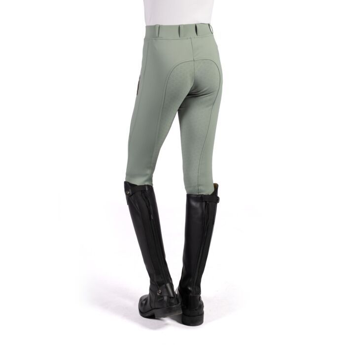 HKM Children's Silicone Full Seat Riding Leggings -Mia- #colour_sage